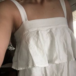 Abound White Ruffle Tank Top✨